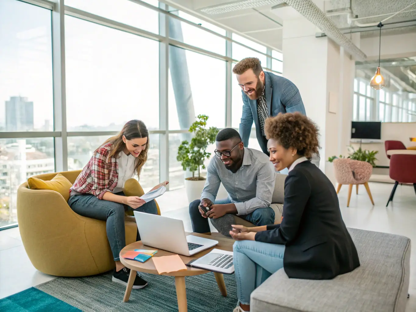 An image of a well-crafted brand message being delivered across multiple channels (social media, website, print), illustrating consistency in communication.