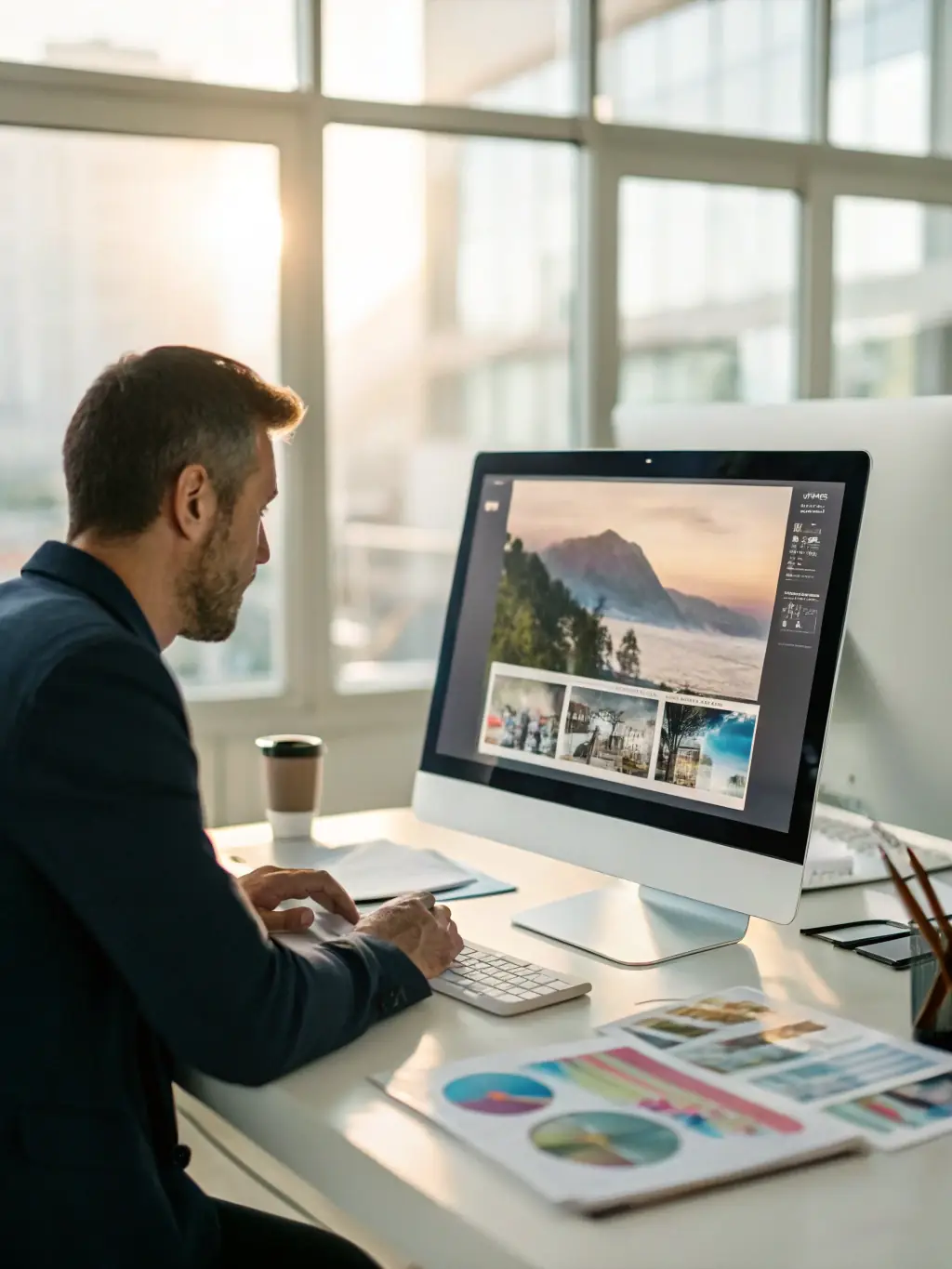 An image depicting a clear, concise brand message being consistently delivered across various marketing channels and sales interactions.